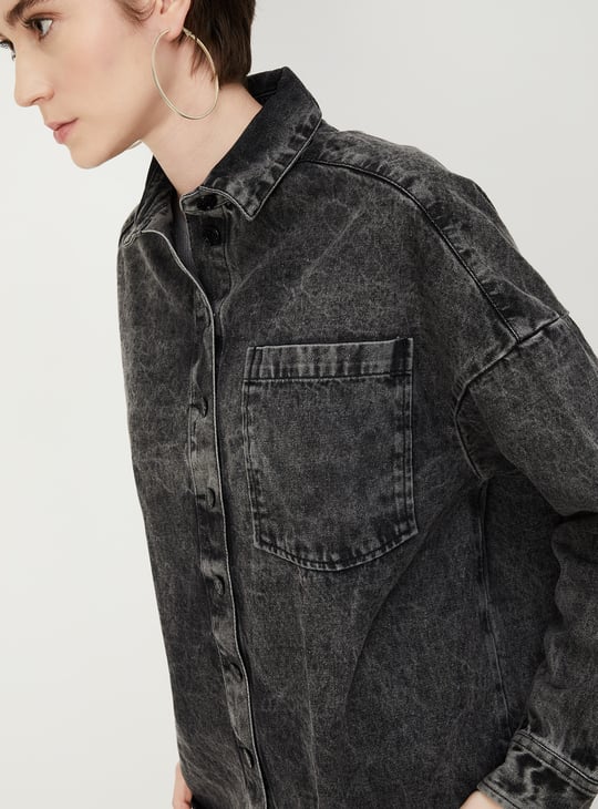 Women Washed Denim Shirt