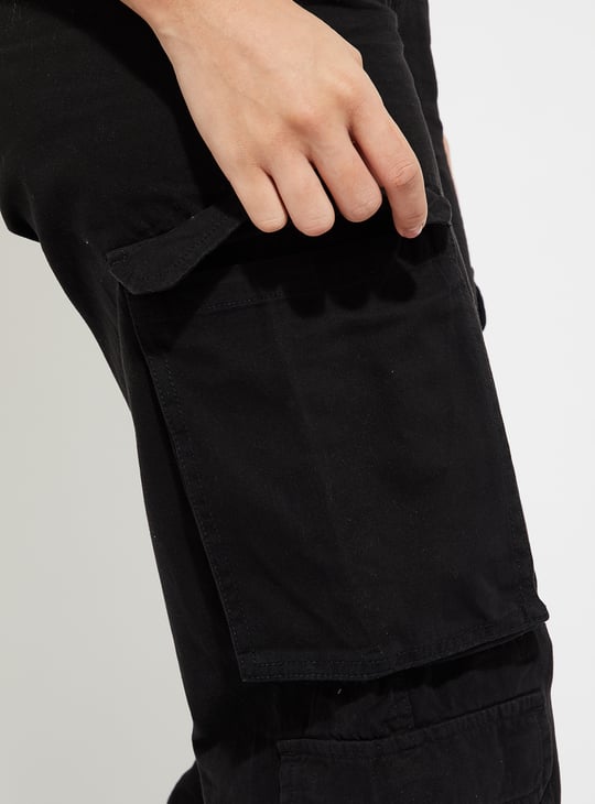 URB_N Women Relaxed Fit Solid Cargo Trousers