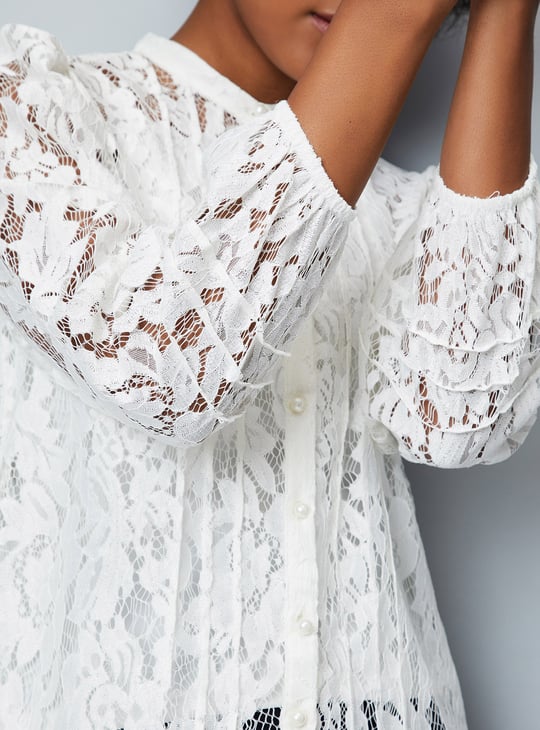 Women Lace Blouse with Camisole