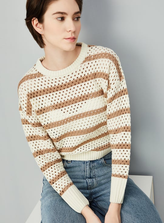 Women Striped Knitted Sweater Striped