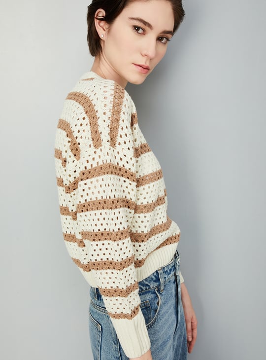 Women Striped Knitted Sweater