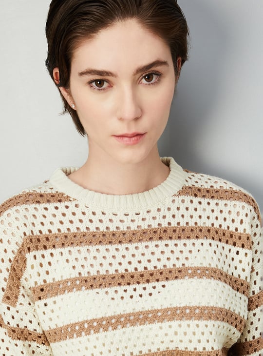 Women Striped Knitted Sweater