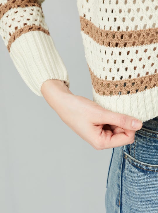 Women Striped Knitted Sweater