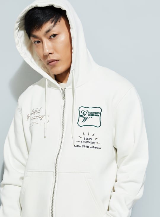URB_N Men Printed Hooded Sweatshirt