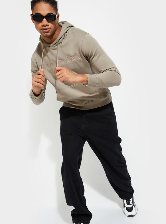 URB_N Men Embroidered Hooded Sweatshirt