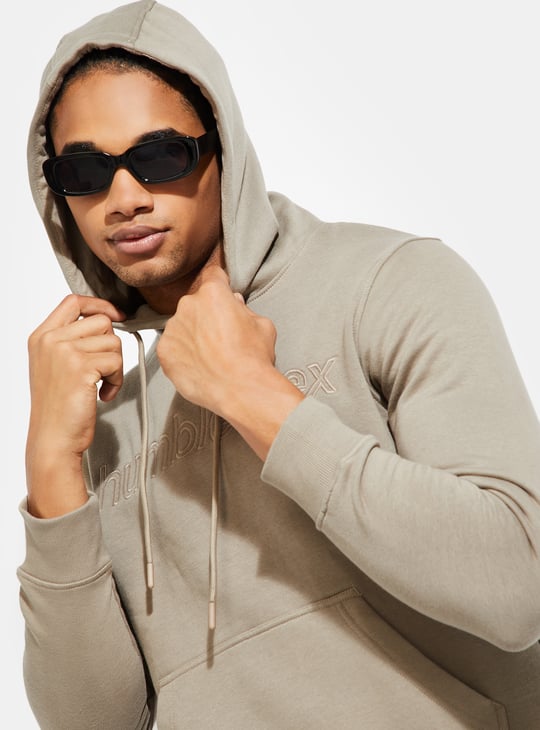 URB_N Men Embroidered Hooded Sweatshirt