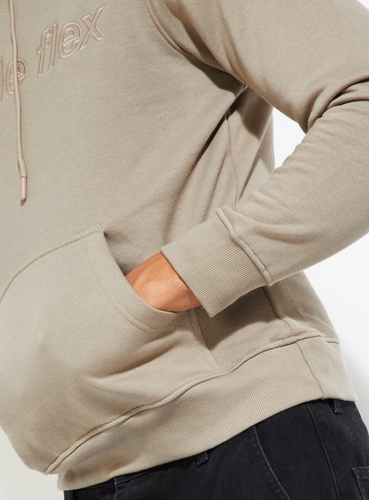 URB_N Men Embroidered Hooded Sweatshirt