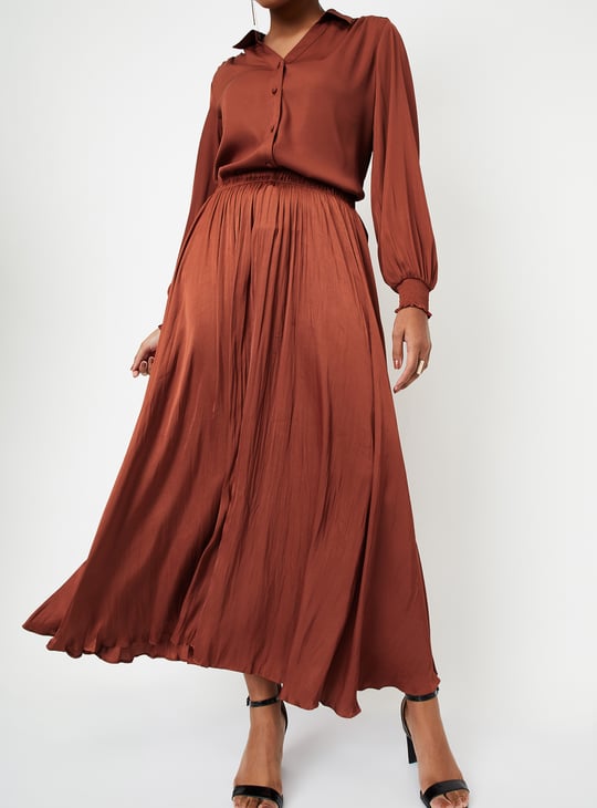 Kalki x Max Women Solid Pleated Skirt