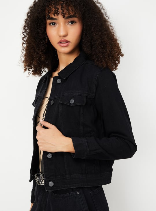 Women Solid Denim Jacket