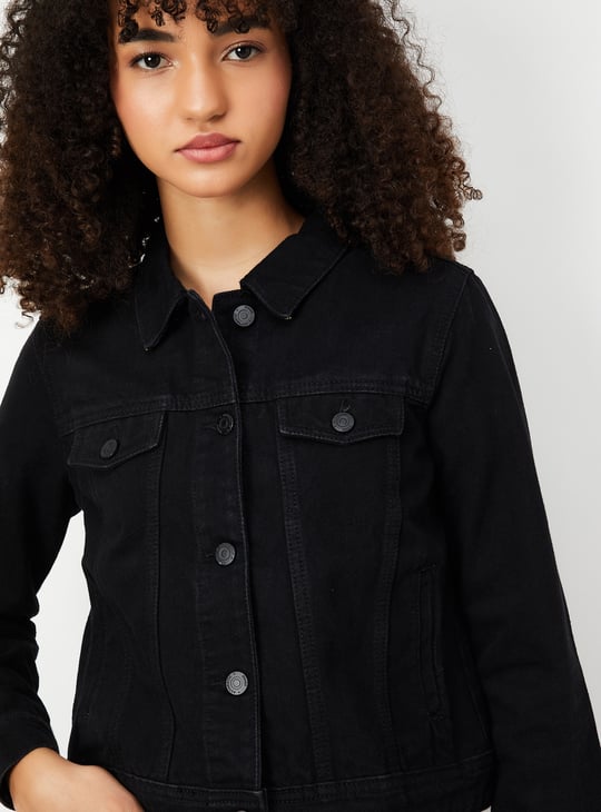 Women Solid Denim Jacket