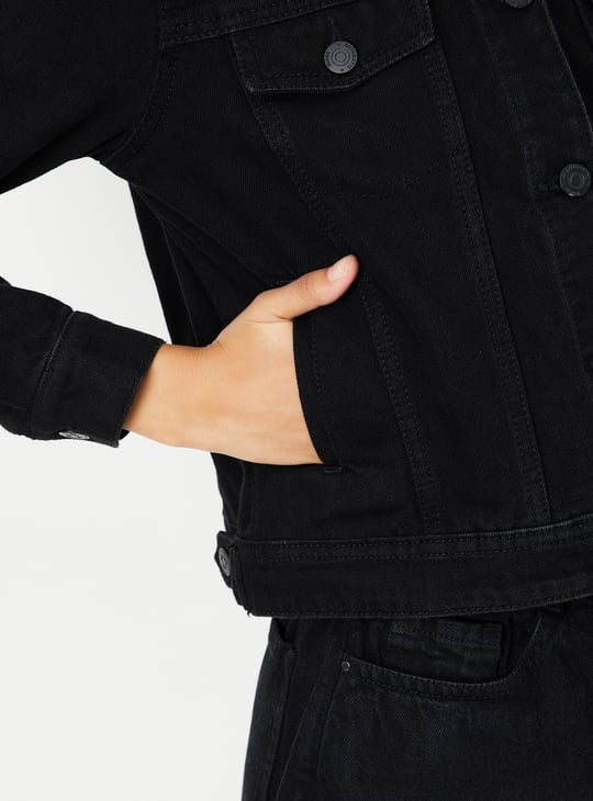 Women Solid Denim Jacket