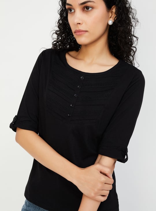 Women Lace Detail T-shirt