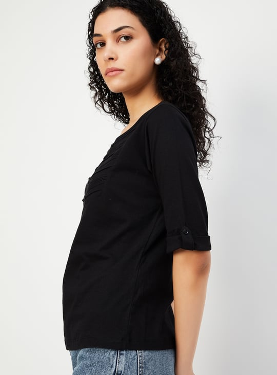 Women Lace Detail T-shirt