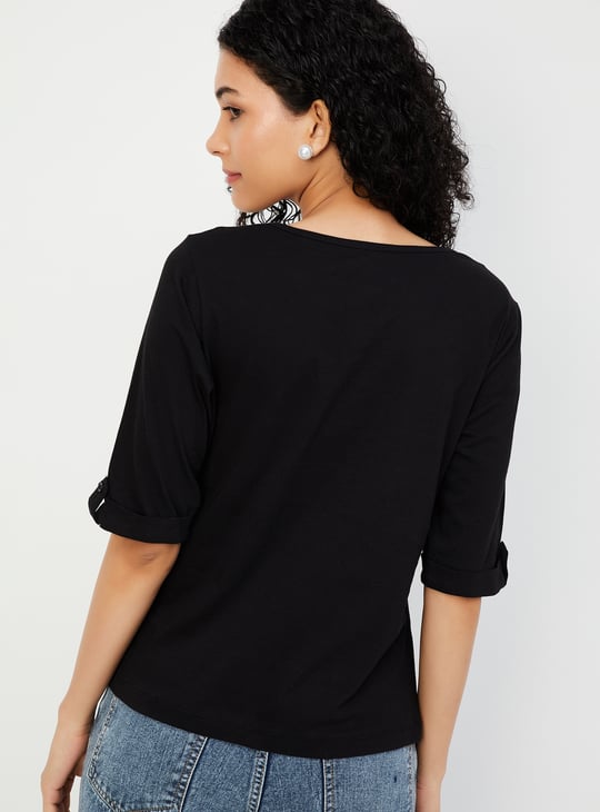 Women Lace Detail T-shirt