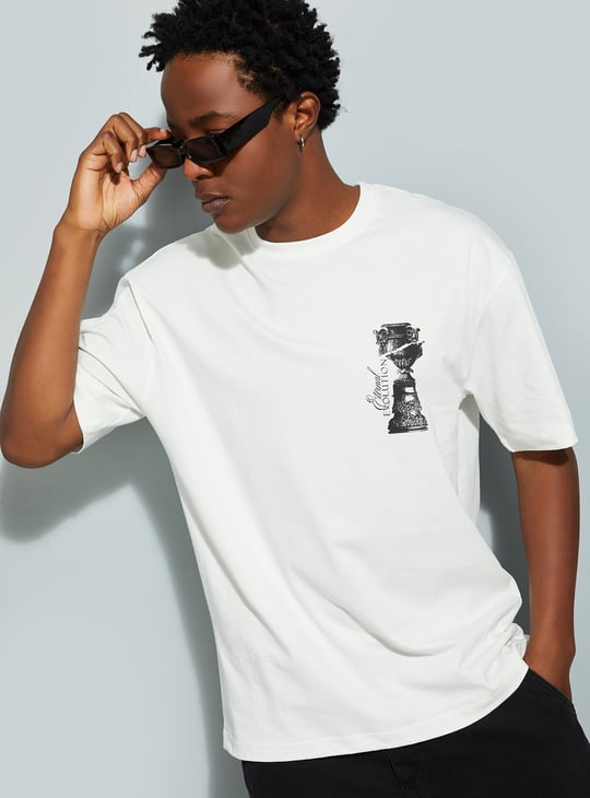 URB_N Men Back Print Oversized T-shirt