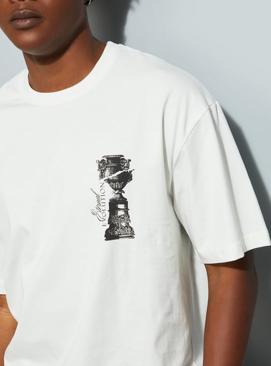 URB_N Men Back Print Oversized T-shirt