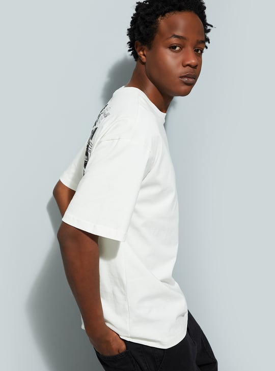 URB_N Men Back Print Oversized T-shirt | Printed