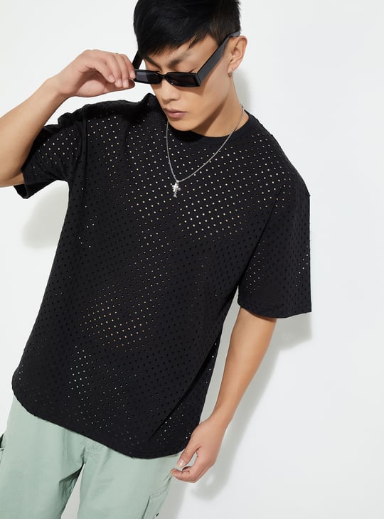 URB_N Men Oversized Cut-Out T-shirt