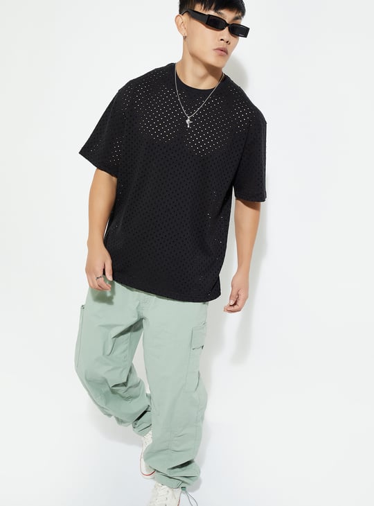 URB_N Men Oversized Cut-Out T-shirt