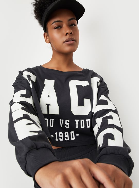 Women Printed Boxy Cropped T-shirt