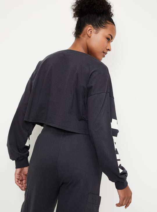 Women Printed Boxy Cropped T-shirt