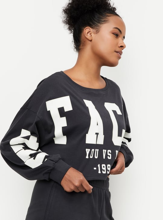 Women Printed Boxy Cropped T-shirt