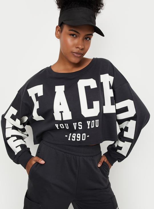 Women Printed Boxy Cropped T-shirt