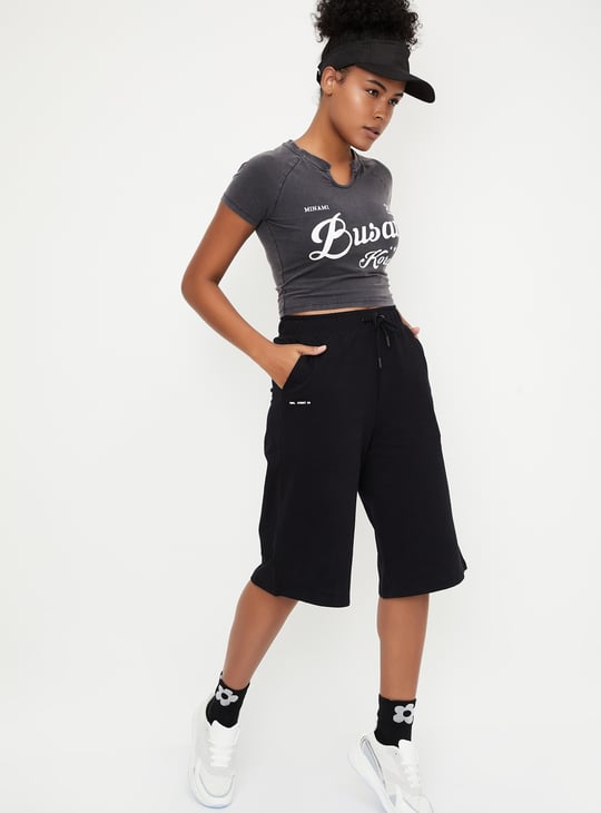 Women Acid Washed Cropped T-shirt