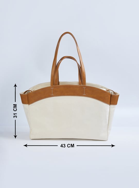 Women Oversized Jute Tote Bag with Pouch