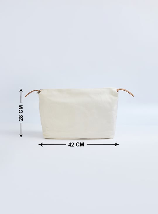 Women Oversized Jute Tote Bag with Pouch