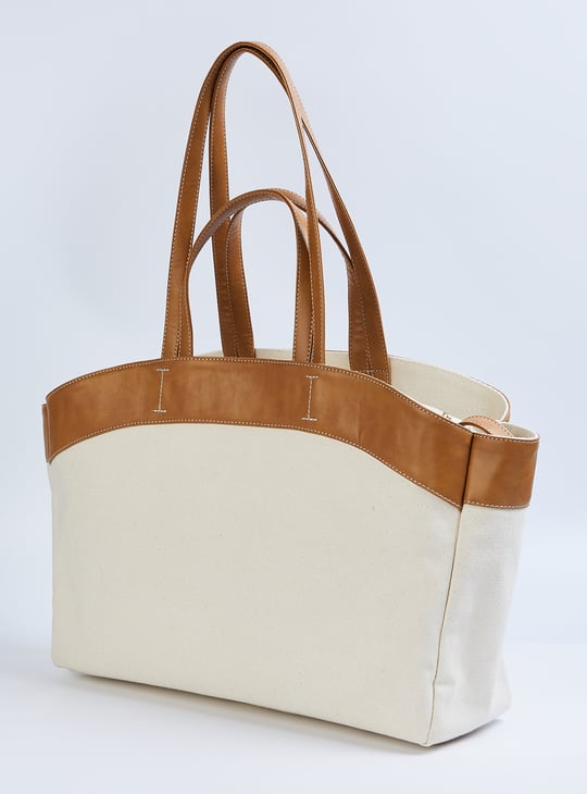 Women Oversized Jute Tote Bag with Pouch