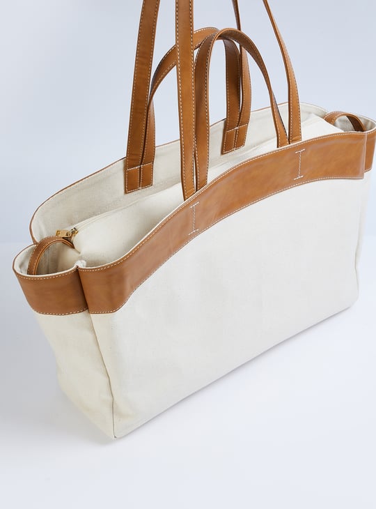 Women Oversized Jute Tote Bag with Pouch