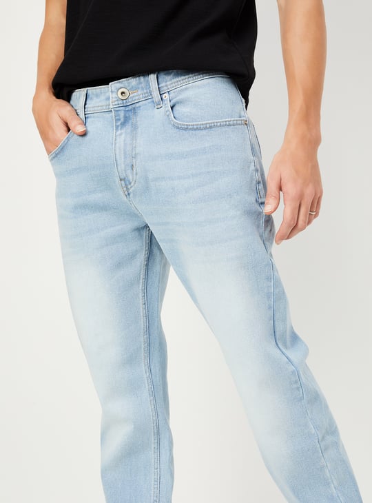Men Regular Fit Washed Jeans