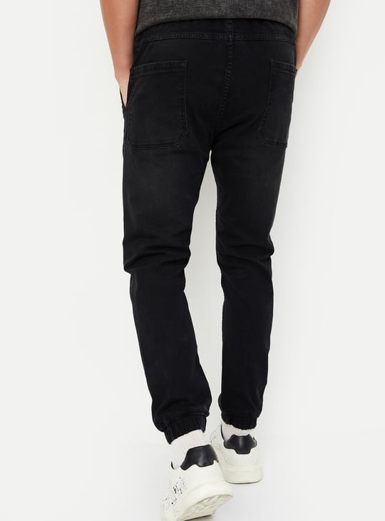 Men Carrot Fit Denim Joggers