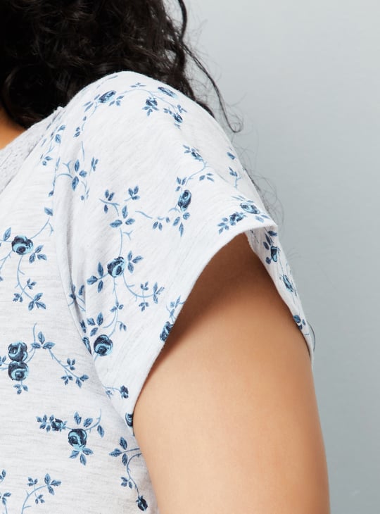 Women Floral Printed Night Gown
