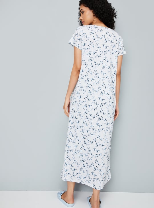 Women Floral Printed Night Gown