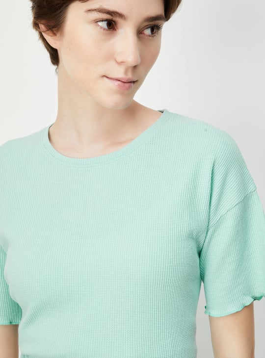 Women Waffle Knit PJ Set