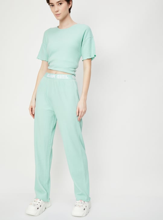 Women Waffle Knit PJ Set