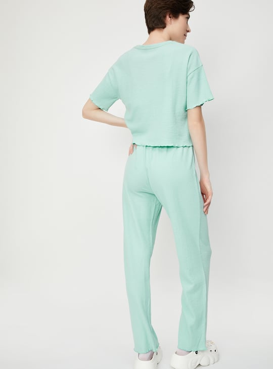 Women Waffle Knit PJ Set