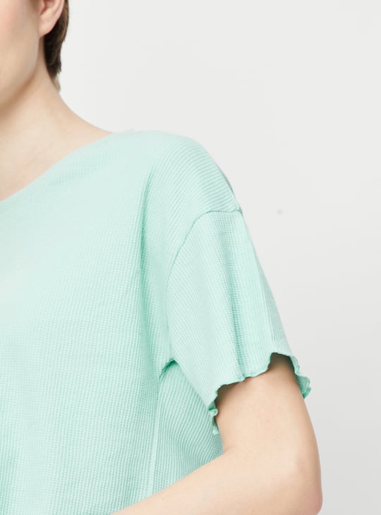 Women Waffle Knit PJ Set