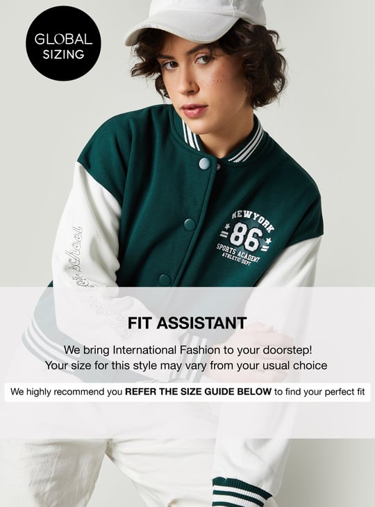 Women Colourblock Varsity Bomber Jacket