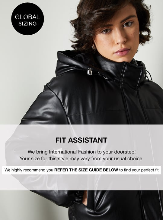 Women Solid Puffer Jacket with Hood