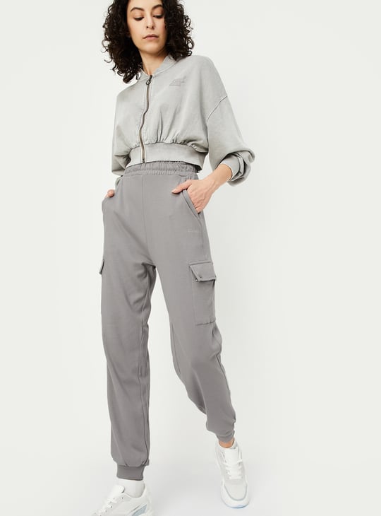 Women Solid Athleisure Cargo Joggers