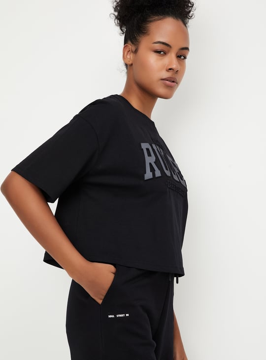 Women Embossed Athleisure T-shirt