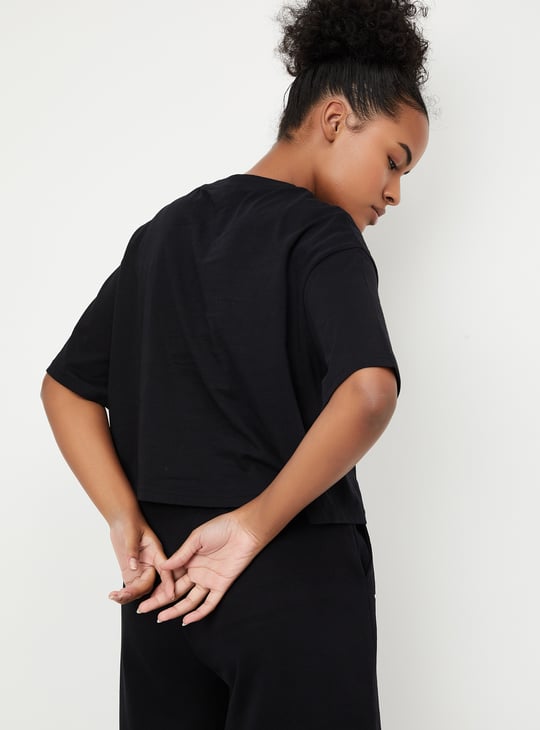 Women Embossed Athleisure T-shirt