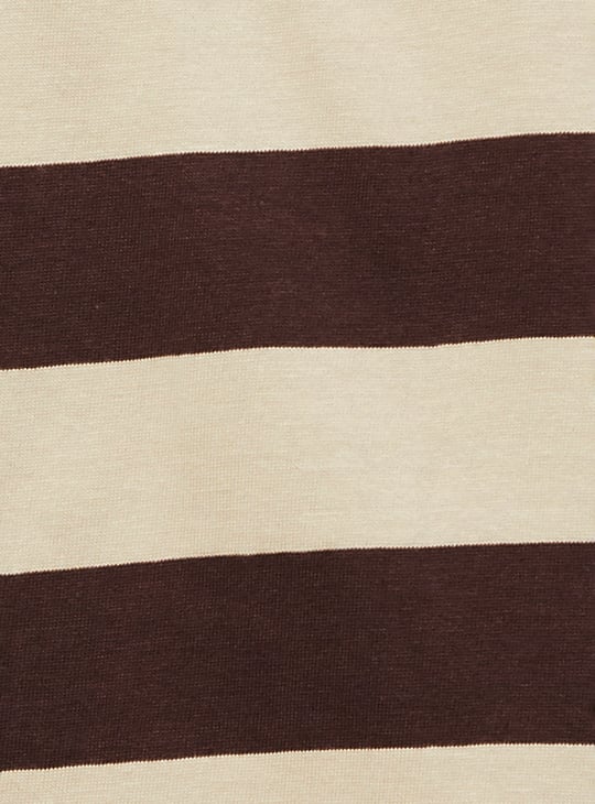 Women Striped Athleisure Polo T-shirt