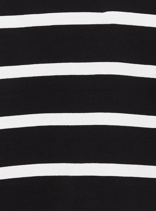 Women Striped Athleisure Polo T-shirt