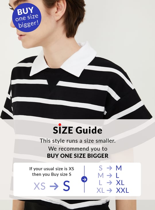 Women Striped Athleisure Polo T-shirt