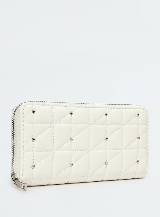 Women Quilted Zip Around Wallet | Quilted