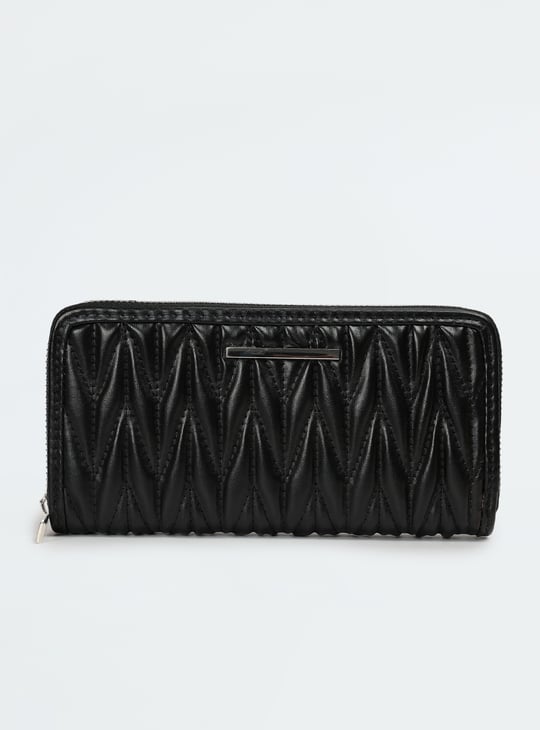 Women Quilted Zip Around Wallet